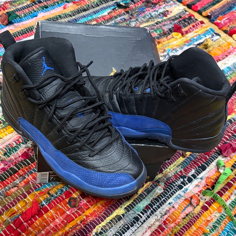 Black and Blue High-Top Sneakers